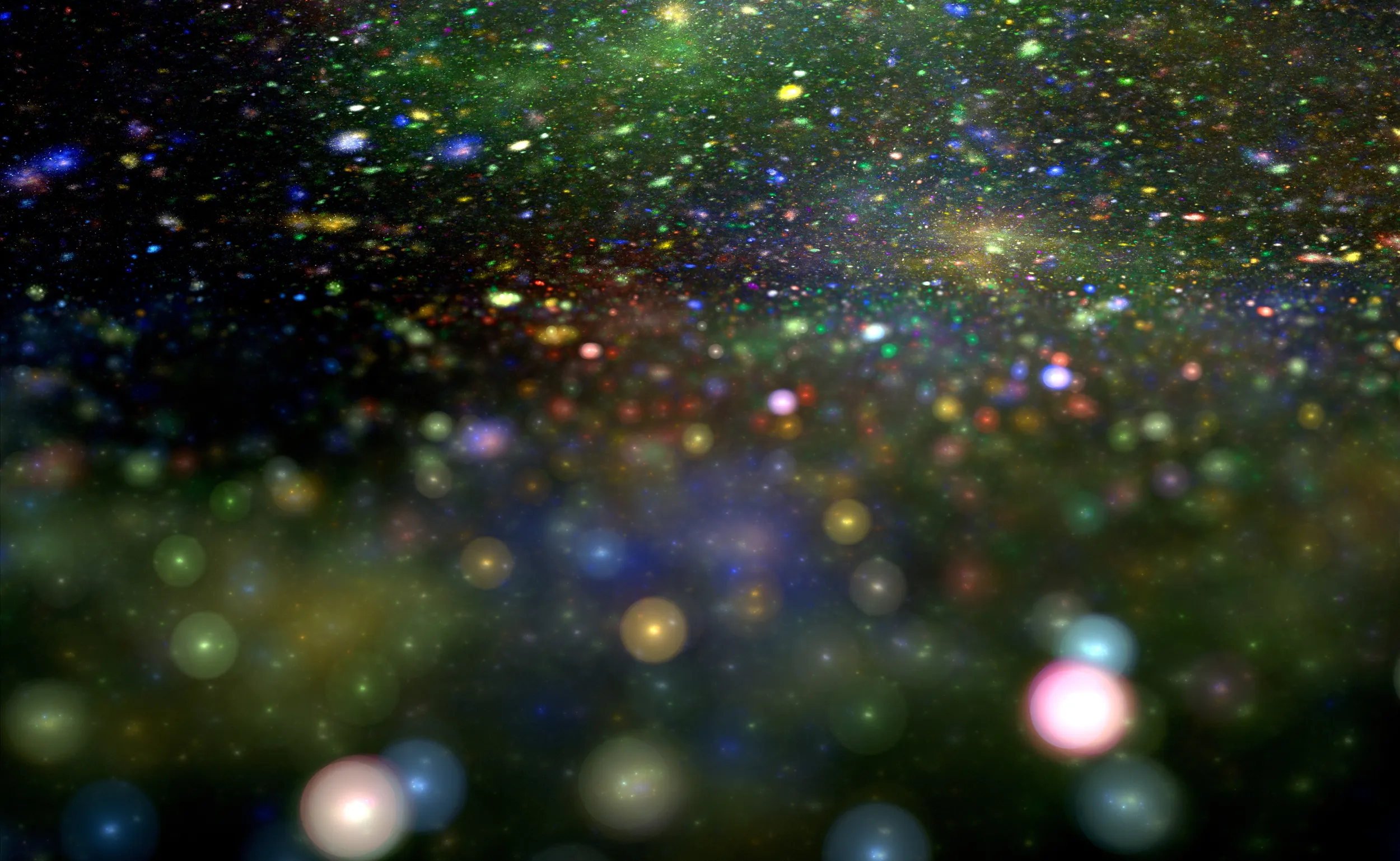 Halos de lumière colorés en flou d'arrière-plan